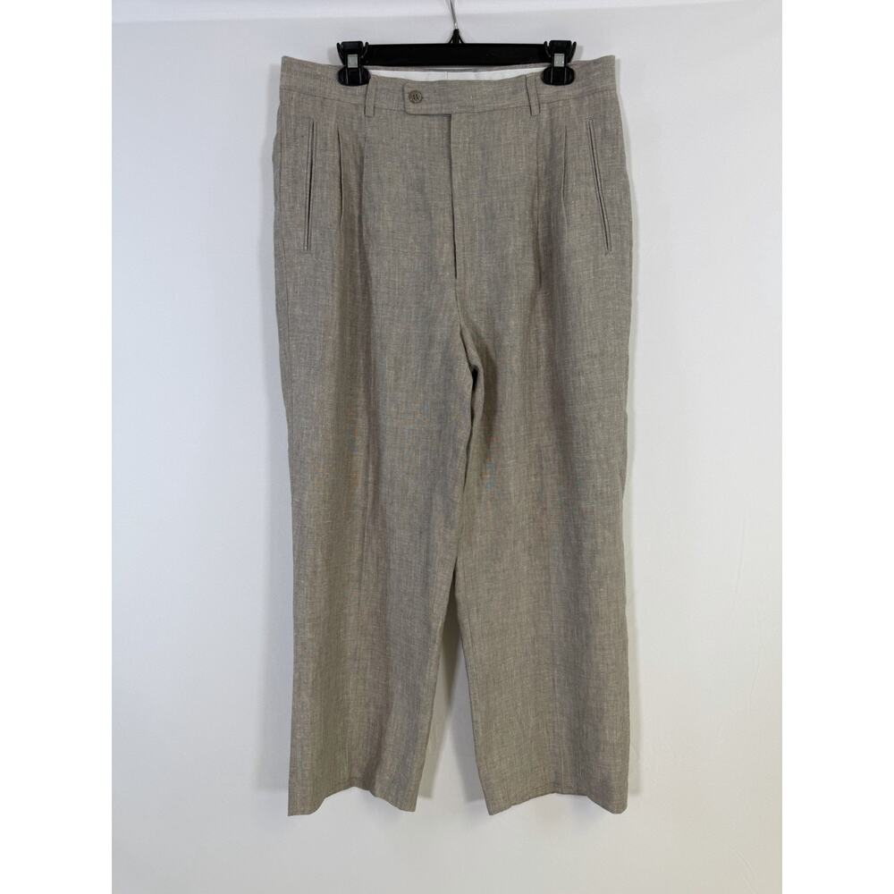 Vintage Vitali 100% Linen Suit Pants Men’s L40/W34 Beige Classic Resort Summer